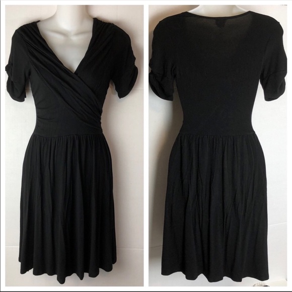 Weston Wear Dresses & Skirts - Anthro Weston Wear Faux Wrap Black Dress